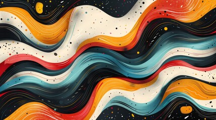 Wall Mural - Abstract wave patterns with bold, dynamic designs and vibrant colors 