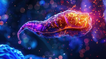 Wall Mural - a colorful, glowing, and twisted creature is floating in the air