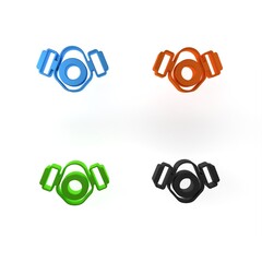 Sticker - Colorful Gas mask icon isolated on white background. Respirator sign. Minimalism concept. 3D render illustration