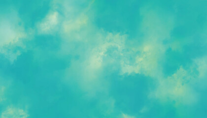 Wall Mural - Blue Watercolor Background. Abstract Hand Paint Backdrop. Watercolor Sky And Clouds, Abstract Watercolor Background