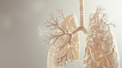 Wall Mural - A close up of a lung with a white background