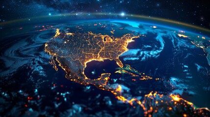 Wall Mural - Earth from Space at Night