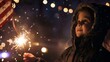 © wudu_8 - A child holding a sparkler glowing light illuminating their joyful face