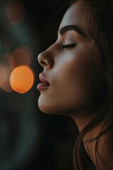 Wall Mural - Portrait photo of a girl photography medication person.