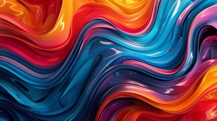 Wall Mural - Abstract wave patterns with flowing, dynamic lines and vibrant colors 