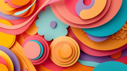 Poster - Abstract Colorful Paper Cutout Design