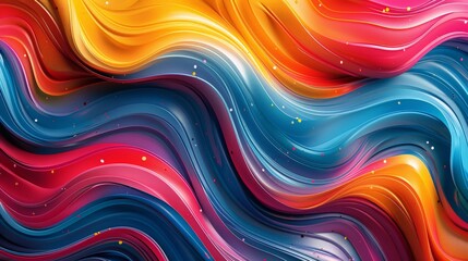 Wall Mural - Abstract wave patterns with vibrant colors and dynamic designs