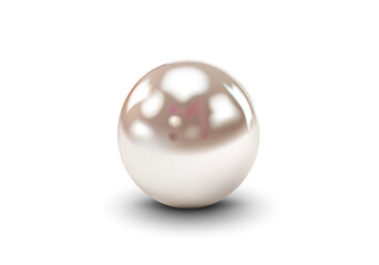 3D vector illustration of a single shiny pearl with a smooth surface, representing elegance, beauty, and luxury, suitable for themes related to jewelry, fashion, and high-quality materials