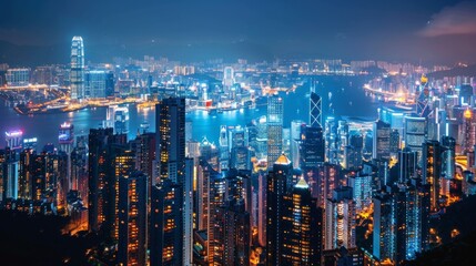 Wall Mural - Stunning Hong Kong Skyline at Night