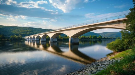 Sticker - Modern Bridge Over Serene River