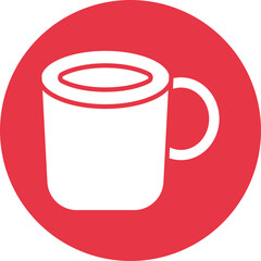 Poster - Tea mug glyph circle icon