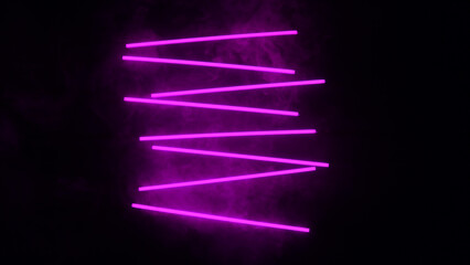 Wall Mural - Colored neon light with smoke