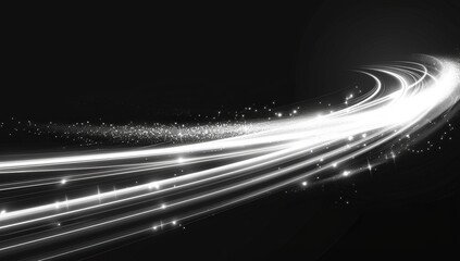 Wall Mural - a modern abstract magic glow star light effect with blurred neon lines. a sparkling dust star trail 