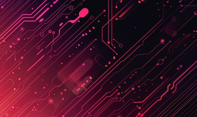 Future technology concept background of pink cyber circuit