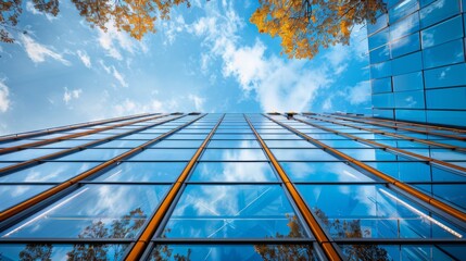 Sticker - Modern Skyscraper with Blue Sky Reflection