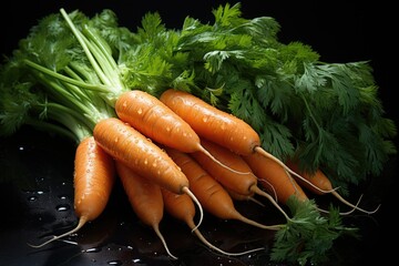 Wall Mural - Isolated fresh carrot in the white background. vegetable., generative IA