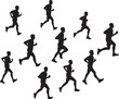 © Nazia - Black silhouette of runners in racing, game vector