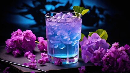 Wall Mural - A glass of hydrangea juice