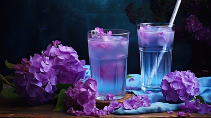 Wall Mural - blue hydrangea juice