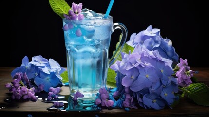 Wall Mural - blue hydrangea juice