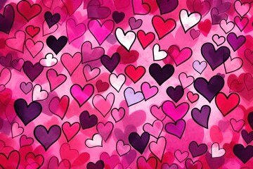 Poster - Heart pattern backgrounds pink.