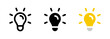 © Chelpanoff - Light bulb icon. Idea symbol. Electric lamp vector illustration. Electric power sign. Shining light bulb pictogram.