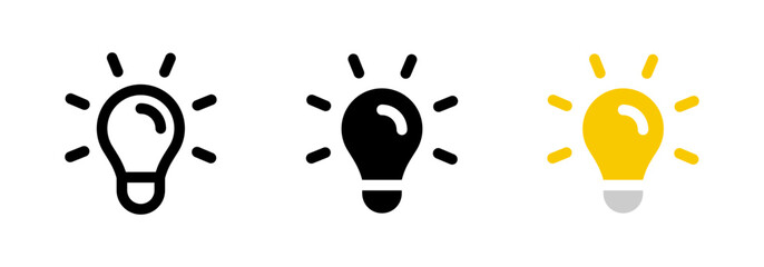 light bulb icon. idea symbol. electric lamp vector illustration. electric power sign. shining light 