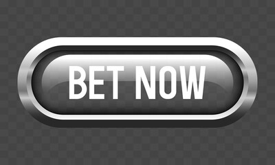 Bet Now button. Glass button. Vector clipart.