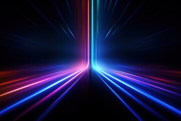 Wall Mural - ascending colorful glowing lines backgrounds lighting laser.