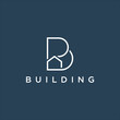 © Dwi - line art initial B P Building logo vector