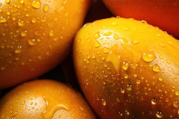 Poster - Pile of mangoes fruit food drop.