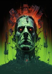 Poster - A frankenstein art poster representation.