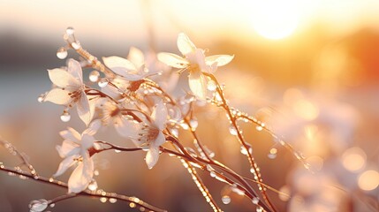 Sticker - dew-covered wildflower branches