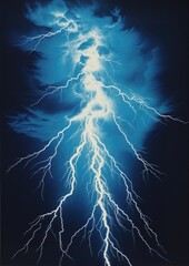 Wall Mural - Storm thunderstorm lightning nature.