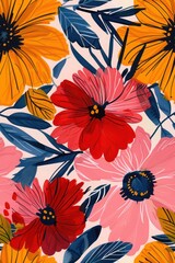 Canvas Print - a colorful flower painting