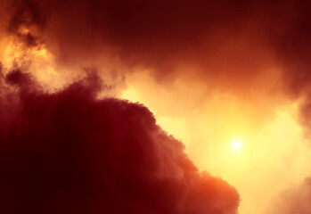 Wall Mural - storm clouds with a sunlight