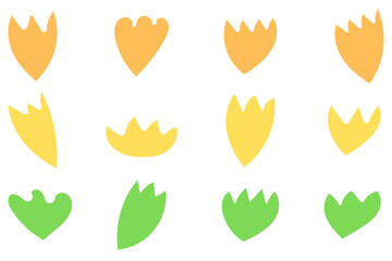 Sticker - Flower icon set. Botanical floral design