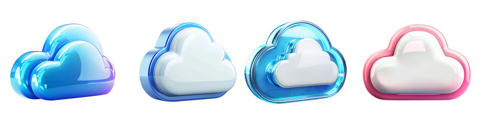 3D icon - Cloud Storage icon-2, on isolated transparent background