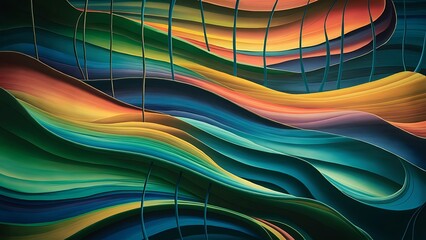 Abstract flowing of nature pattern lines texture color background.exotic wallpaper in painting style.wavy wave art shape