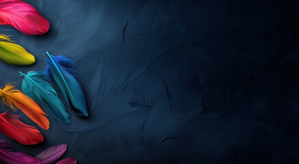 Poster - Colorful Feathers Background