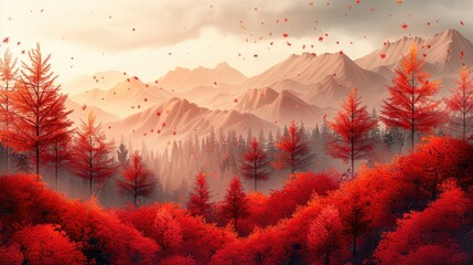 Wall Mural - autumn frame background with free place for text, Autumn theme elegant background. Design for presentation, website, landing page, wallpaper, flyer, booklet, banner