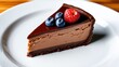 © Kateryna - close up of appetizing slice of chocolate cheesecake with berries