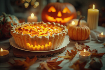 Wall Mural - Halloween pumpkin pie