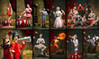 © master1305 - Creative circus collage showing diverse acts, acrobatics, strongman, and whimsical clowns, all in vibrant costumes. Atmosphere of magic and wonder. Concept of circus, theater, performance, show, retro