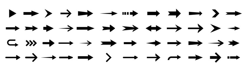 Wall Mural - arrow icon. modern simple arrows. collection different arrows on flat style for web design or interf