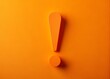 © Caitlin - Vibrant orange background features a bold paper cut out exclamation mark symbolizing creative solution and effective communication in a modern business concept with ample copy space.