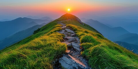 Poster - Sunrise Over Mountain Ridge