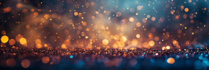 Wall Mural - abstract myriad of colorful bokeh lights against a dark background. festive magical atmosphere