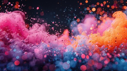 Wall Mural - fluorescent paint splashes with motion blur