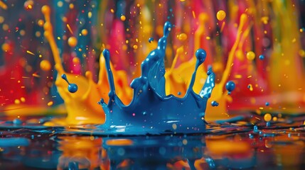 Wall Mural - fluorescent paint splashes with motion blur